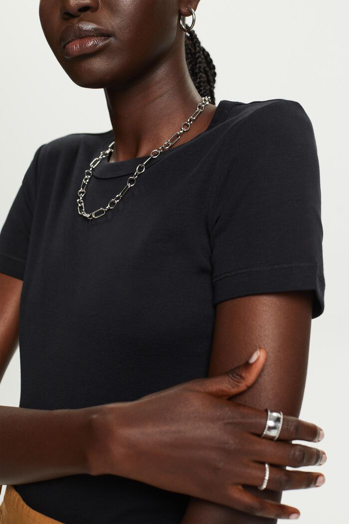 Tričko s kulatým výstřihem ke krku, 100% bavlna, BLACK, detail image number 2