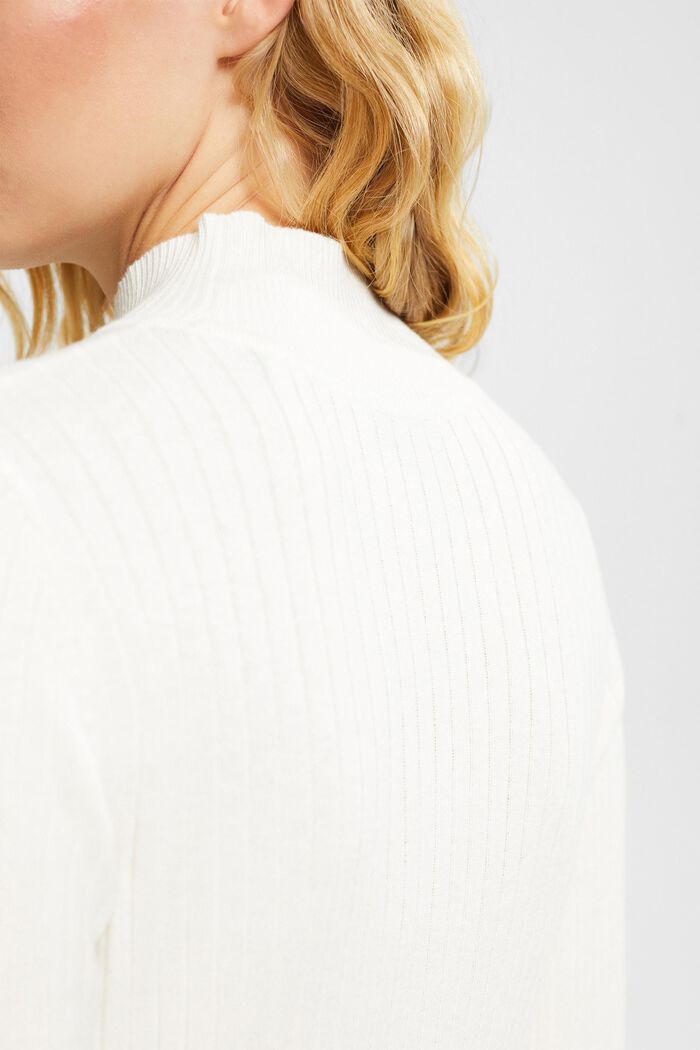 Pletený žebrový svetr, OFF WHITE, detail image number 0