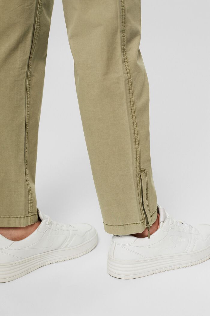 Strečové kalhoty s pasem na gumu, bio bavlna, LIGHT KHAKI, detail image number 5