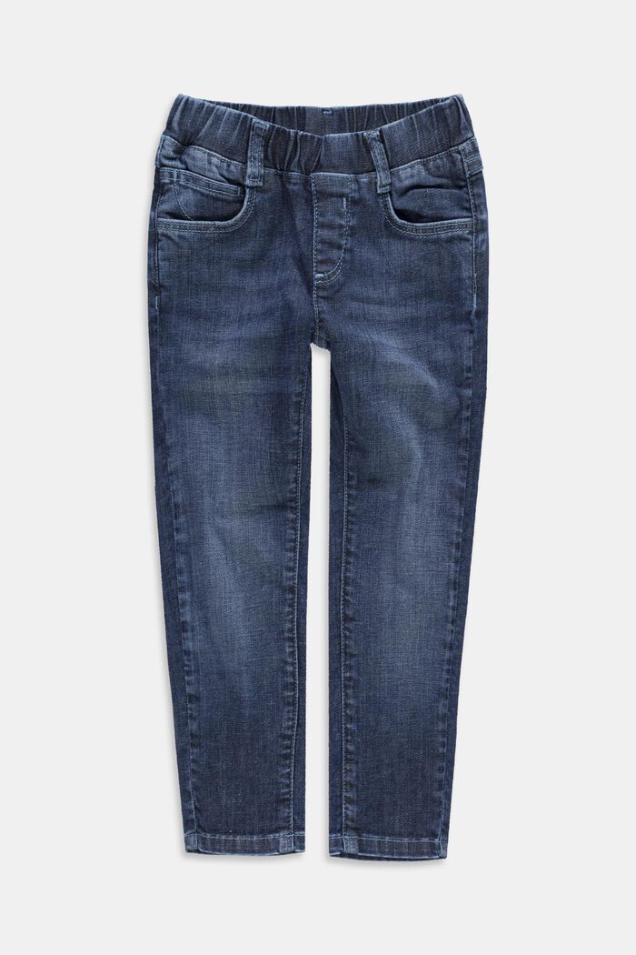 Z recyklovaného materiálu: džíny s elastickým pasem, BLUE MEDIUM WASHED, overview