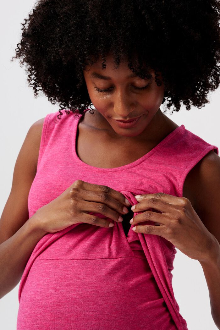 MATERNITY tričko bez rukávů na kojení, PINK FUCHSIA, detail image number 2