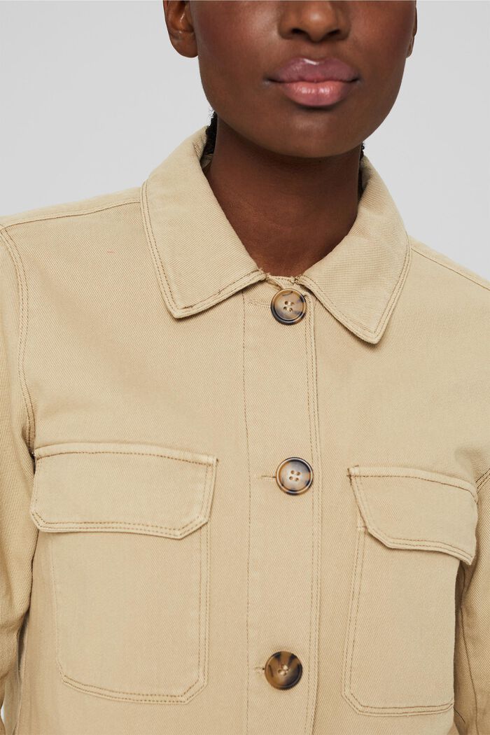 Denimová košilová bunda s třásněmi, SAND, detail image number 3