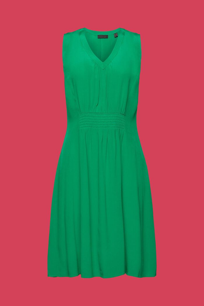 Šaty v áčkové linii s žabičkovaným pasem, GREEN, detail image number 6