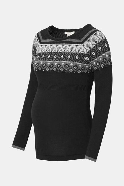 Pletený žakárový pulovr, bio bavlna