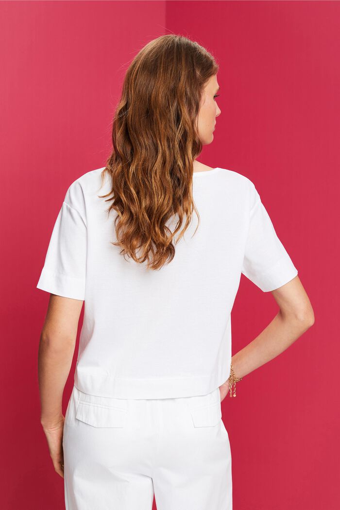 Krátké a široké tričko, TENCEL™, WHITE, detail image number 3
