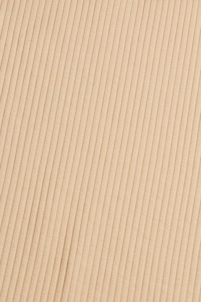 Žebrová žerzejová sukně z bio bavlny, BEIGE, detail image number 4