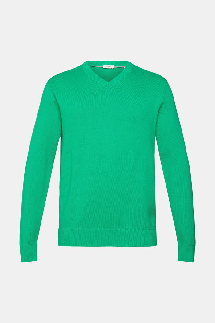 Pletený pulovr se špičatým výstřihem, LIGHT GREEN, detail image number 2