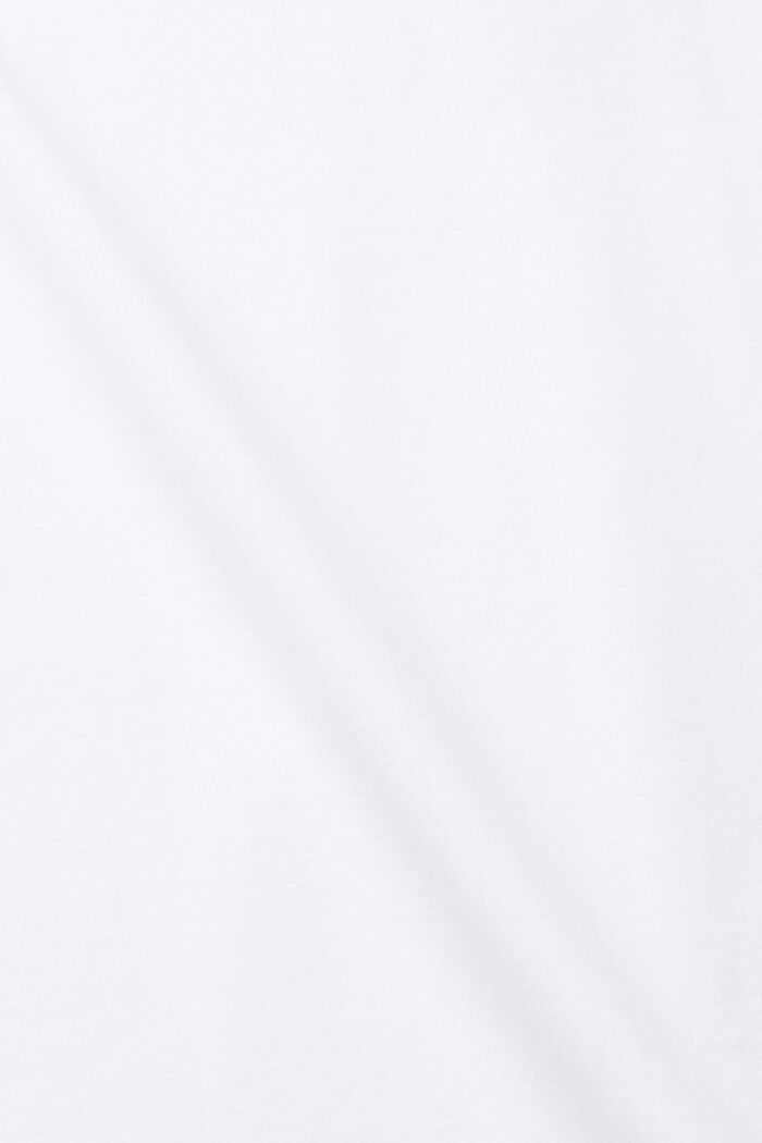 Bavlněné tričko Slim Fit se špičatým výstřihem, WHITE, detail image number 5