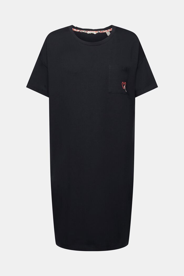 Noční košile s náprsní kapsou, BLACK, detail image number 5