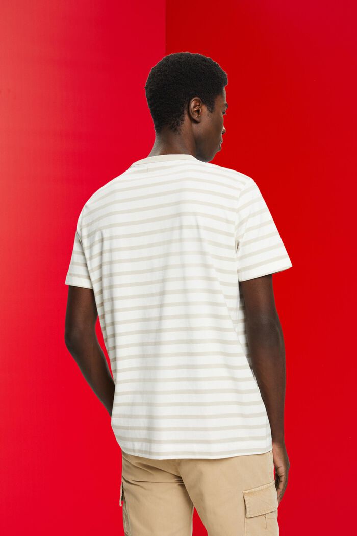 Proužkované tričko z udržitelné bavlny, LIGHT TAUPE, detail image number 3