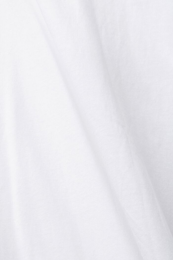 Bavlněné tričko s potiskem na předním dílu, WHITE, detail image number 4