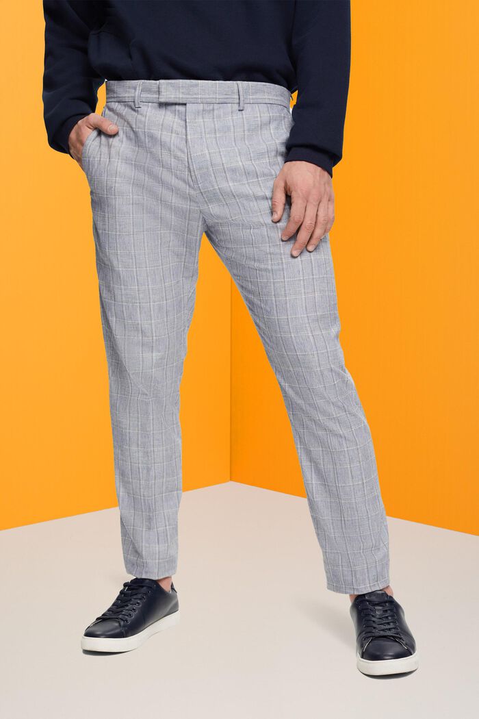 Kostkované oblekové kalhoty Silm Fit, LIGHT BLUE, detail image number 0