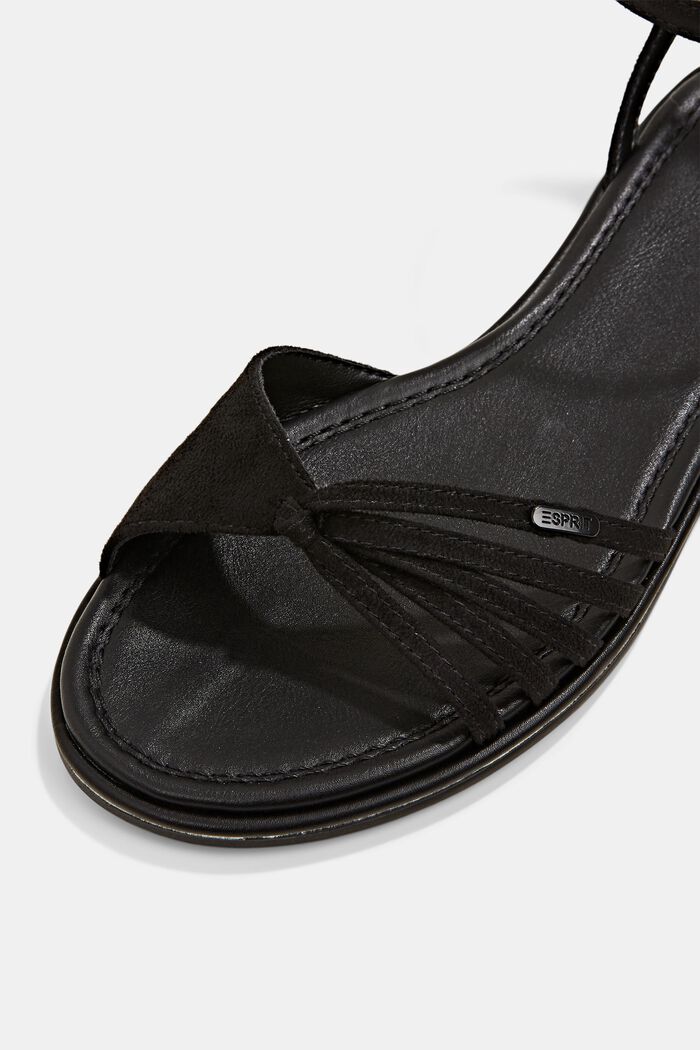 Sandály z imitace velurové kůže, BLACK, detail image number 4