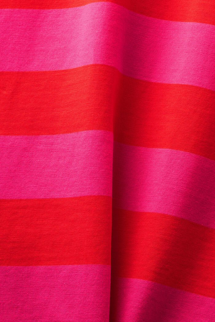 Pruhované tričko s vyšitým logem, bavlna pima, RED, detail image number 4