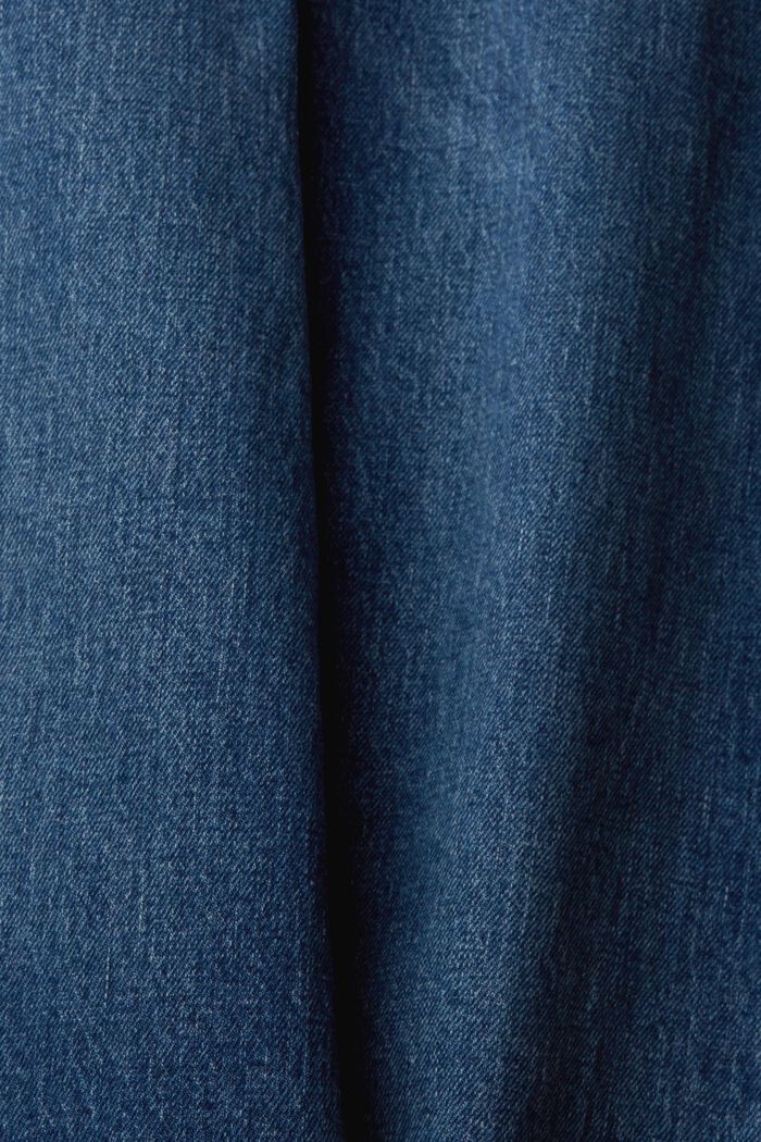 Strečové džíny s vysokým pasem, rovné nohavice, BLUE MEDIUM WASHED, detail image number 6