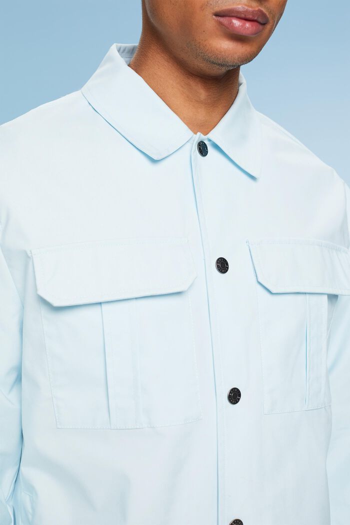 Košilová bunda z kepru, PASTEL BLUE, detail image number 3