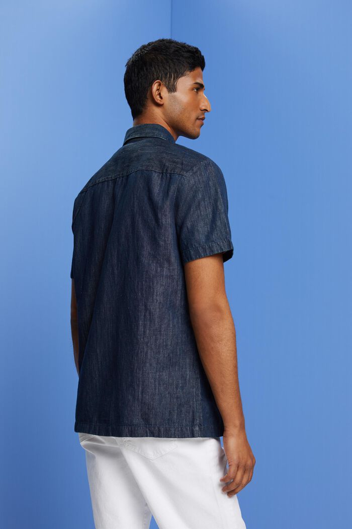 Košile s krátkým rukávem, džínový vzhled, BLUE BLACK, detail image number 5