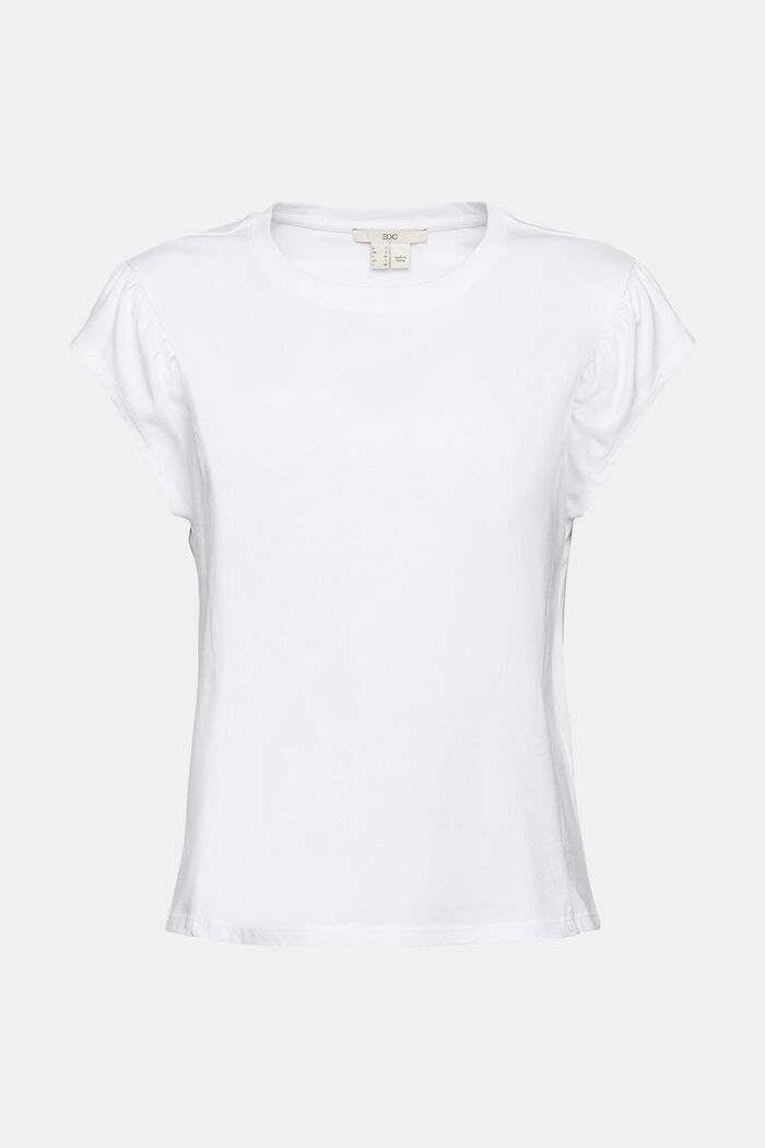 Tričko s nařasenými rameny, WHITE, overview