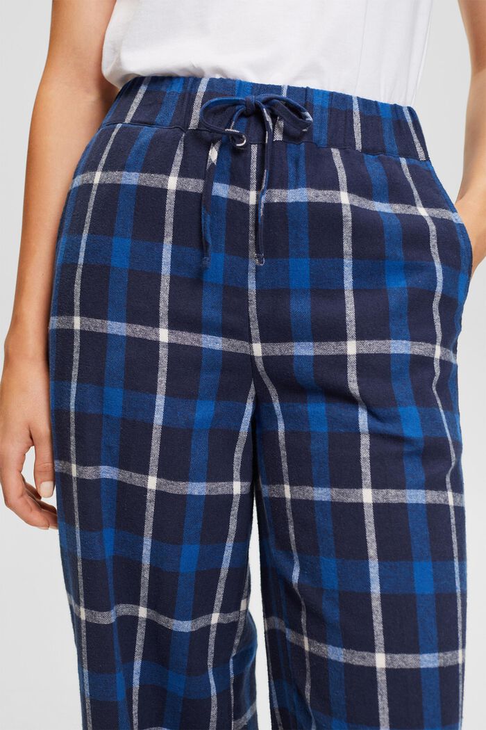 Kárované pyžamové kalhoty z bavlněného flanelu, INK, detail image number 0