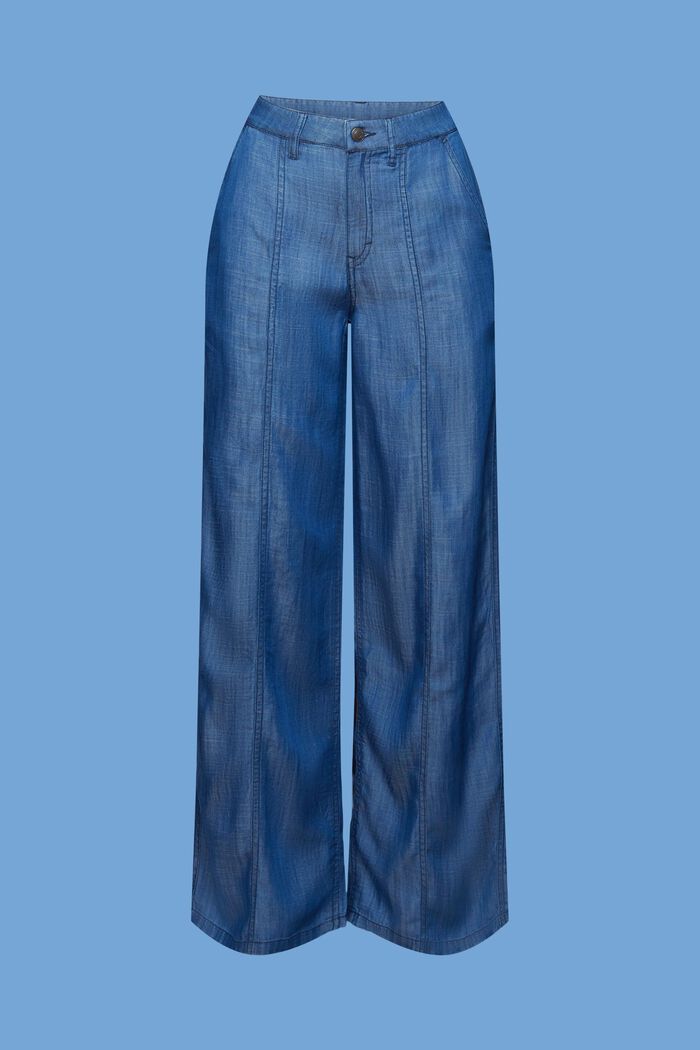 Kalhoty se širokými nohavicemi a vysokým pasem, BLUE MEDIUM WASHED, detail image number 7