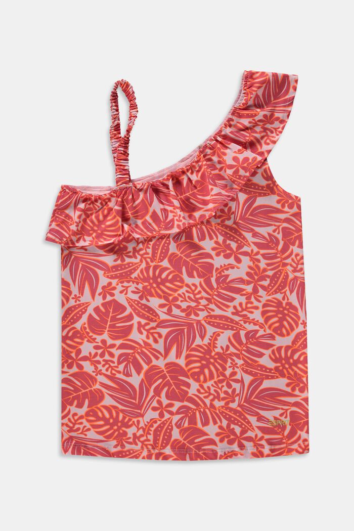 Tričko s tropickým vzorem, ORANGE RED, detail image number 0