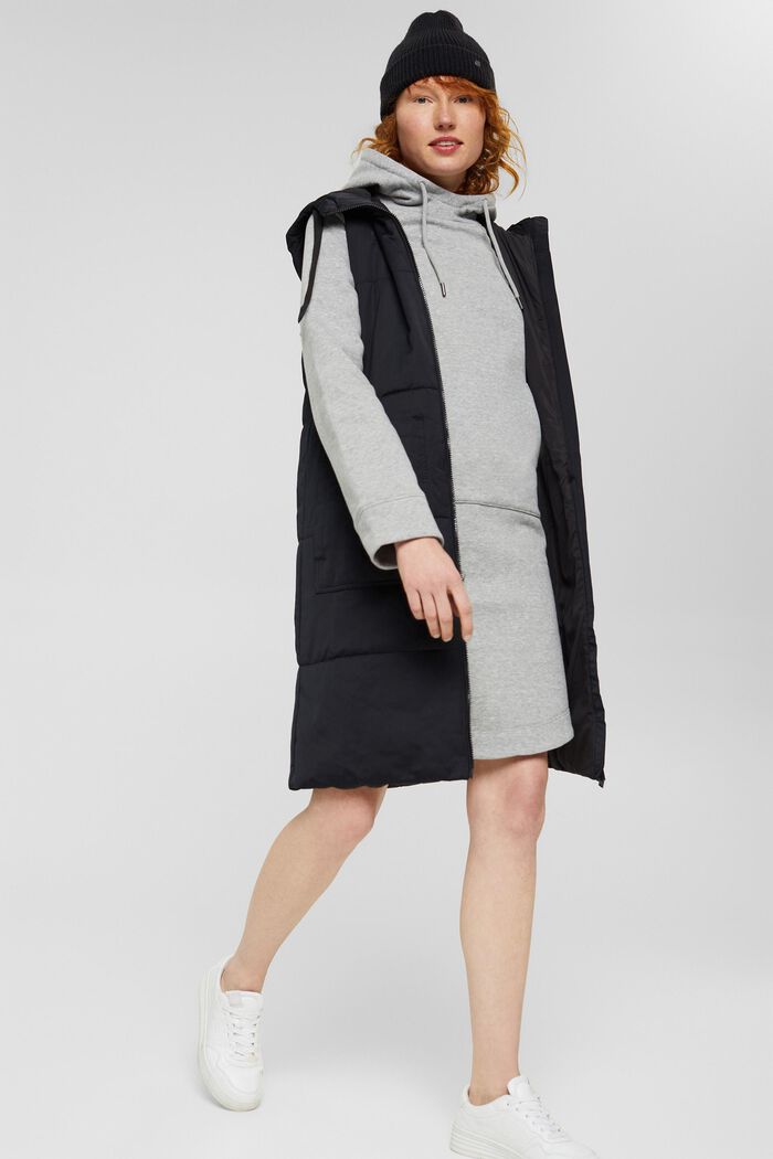 Teplákové šaty s kapucí ze směsi s bio bavlnou, MEDIUM GREY, detail image number 1