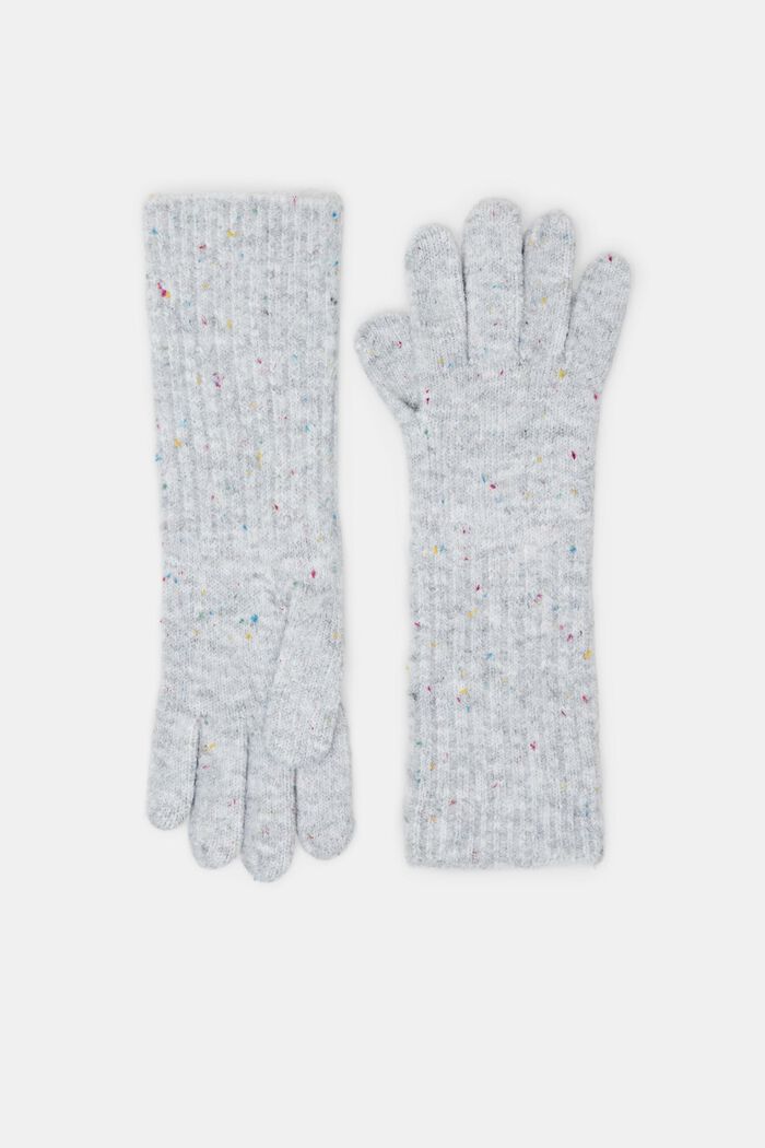 Pletené rukavice s barevnými skvrnami