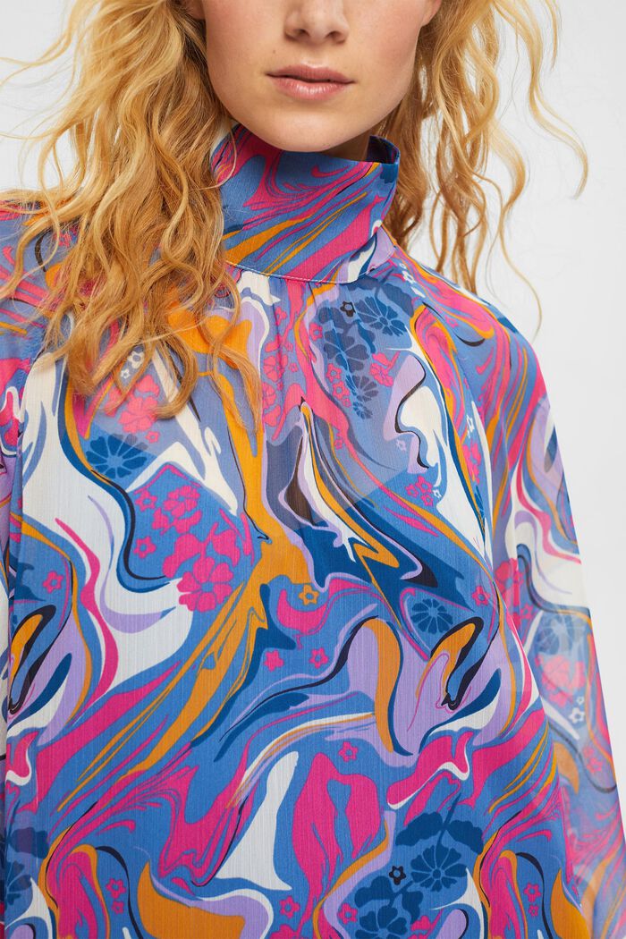 Šifonové šaty se vzorem, BLUE, detail image number 4