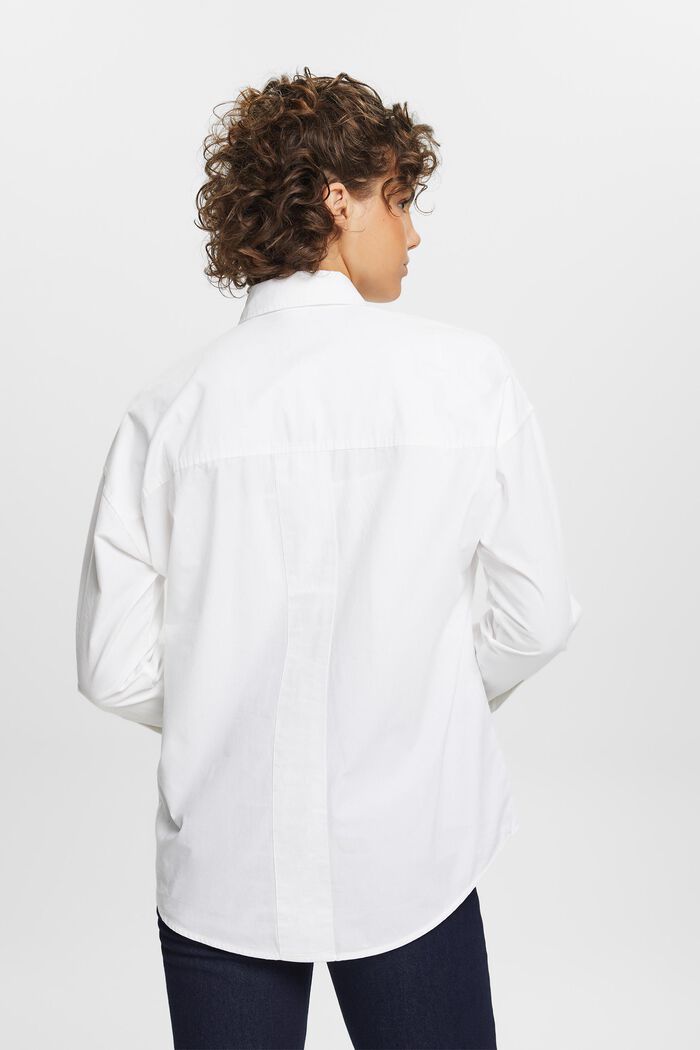 Oversize košilová halenka, WHITE, detail image number 3