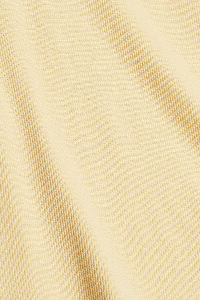 Žebrové tričko s dlouhým rukávem, ze směsi s bio bavlnou, PASTEL YELLOW, detail image number 4
