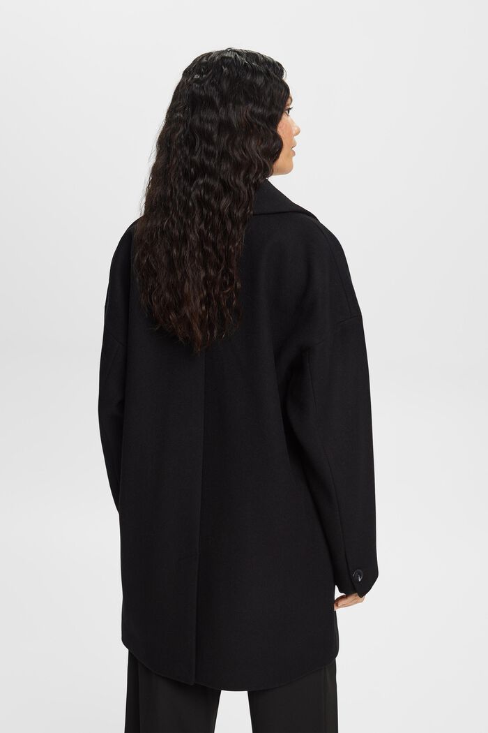 Z recyklovaného materiálu: kabát ze směsi s vlnou, BLACK, detail image number 3