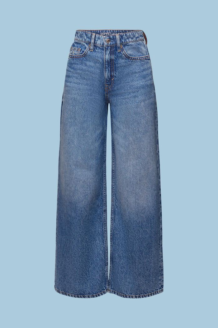 Retro džíny s vysokým pasem a širokými nohavicemi, BLUE LIGHT WASHED, detail image number 6