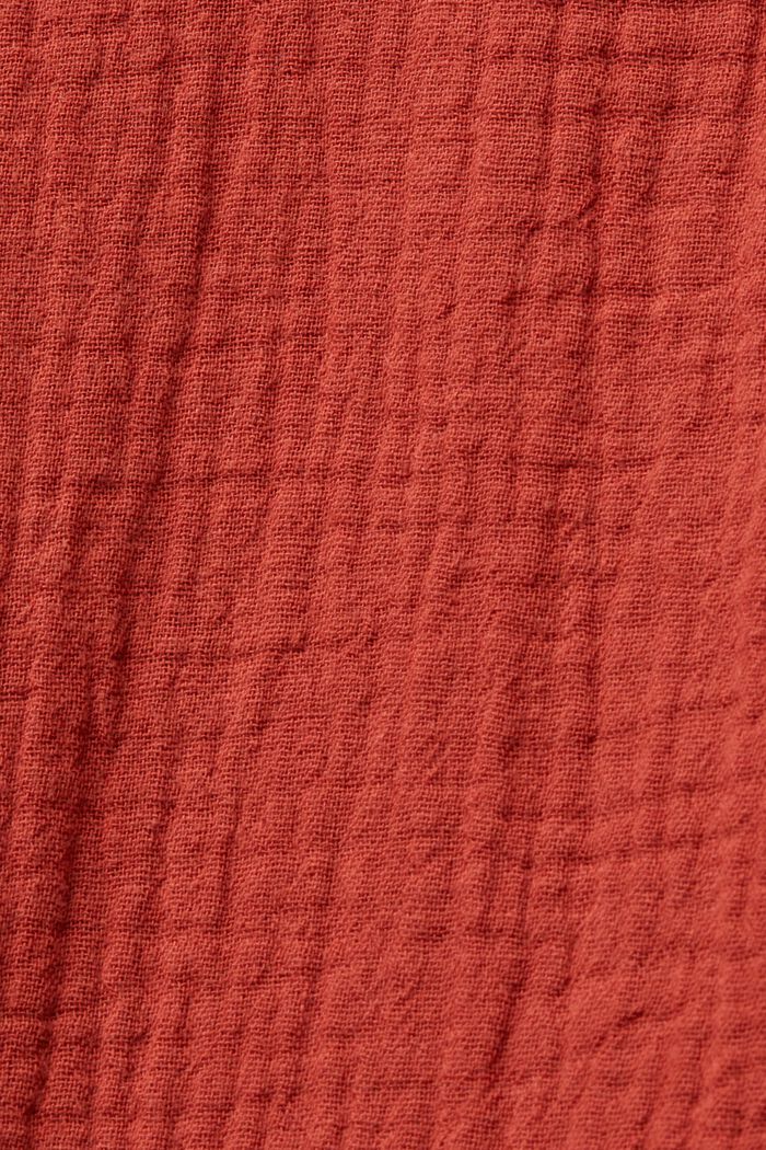 Ležérní košilové šaty s vázačkou, 100% bavlna, TERRACOTTA, detail image number 5