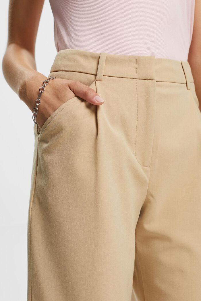 Kalhotová sukně s vysokým pasem a sklady v pase, SAND, detail image number 2