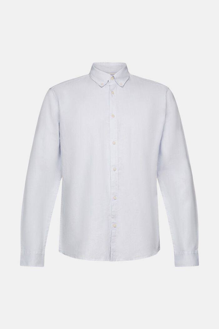 Propínací košile ze směsi bavlny a lnu, LIGHT BLUE, detail image number 5