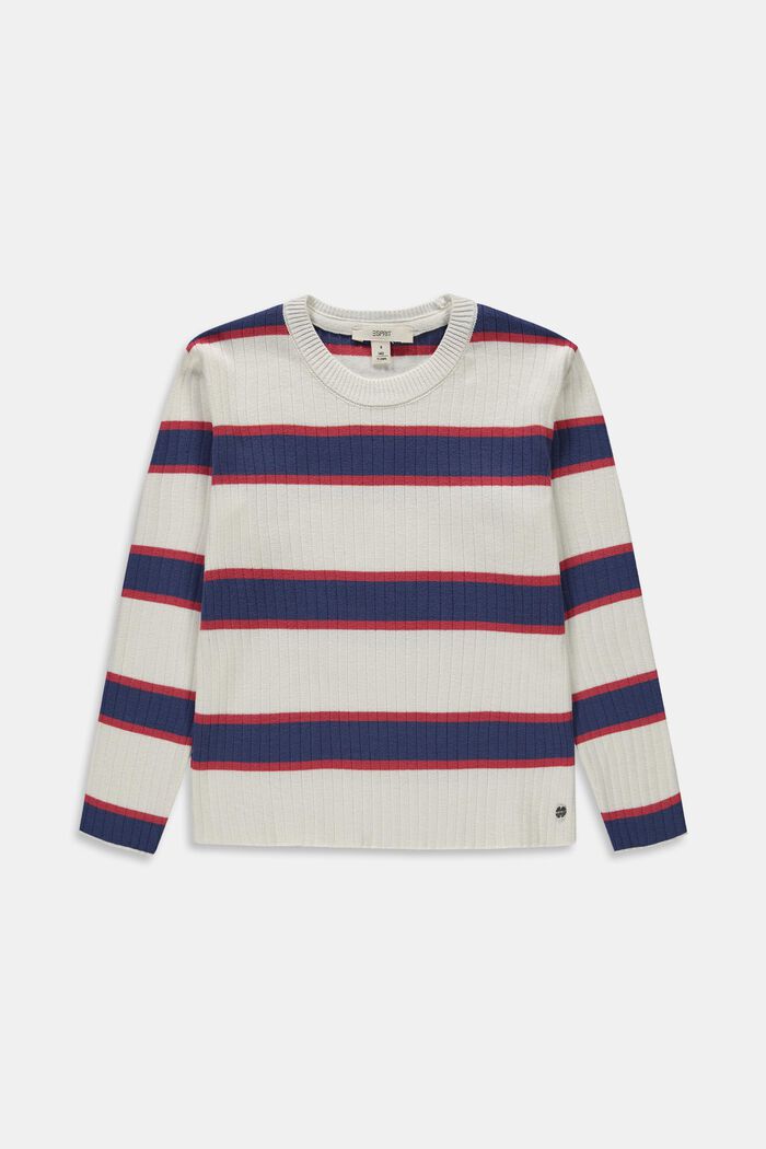 Žebrový pulovr ze 100% bavlny, DUSTY NUDE, detail image number 0
