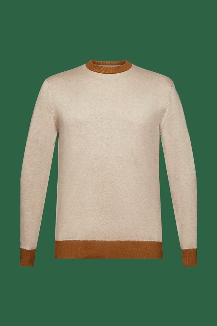 Žebrový pulovr s kulatým výstřihem, LIGHT TAUPE, detail image number 6