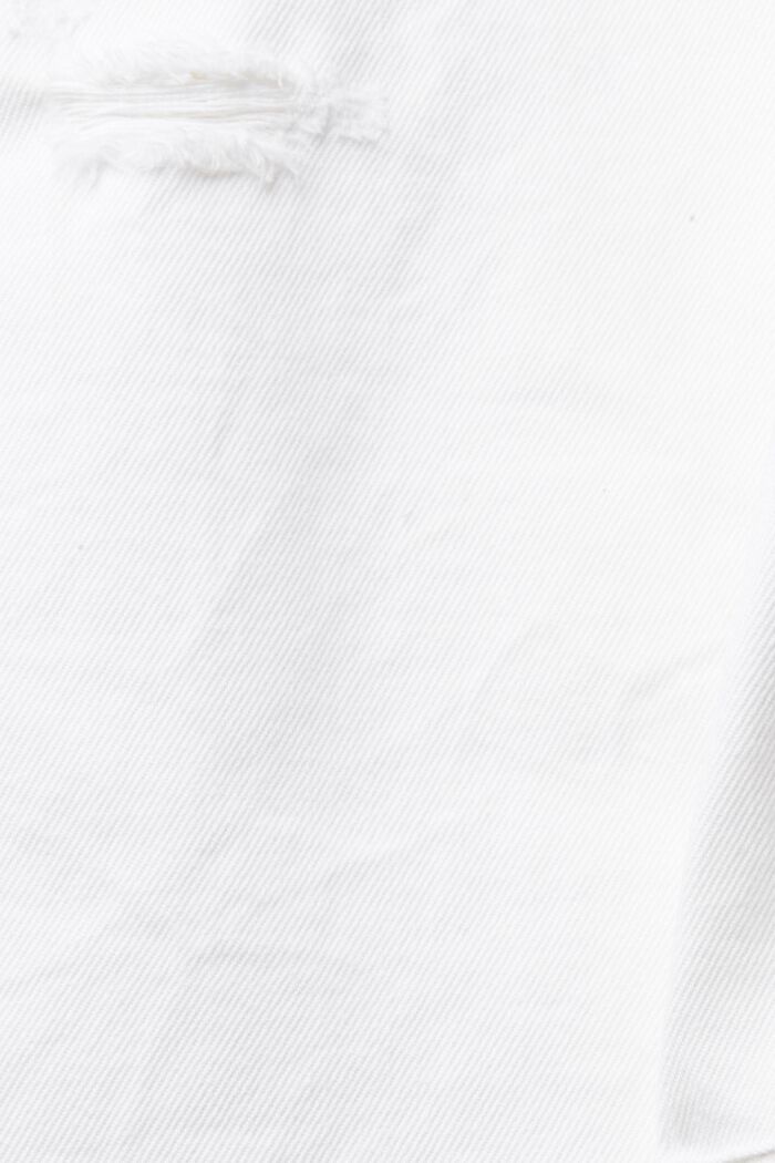 Džínové šortky s efekty poničení, WHITE, detail image number 4