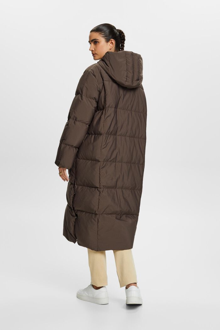 Péřový kabát s kapucí, DARK BROWN, detail image number 3