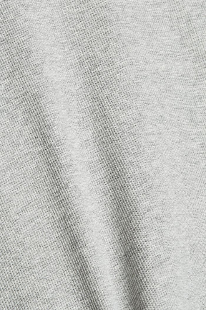 Žebrové tričko s dlouhým rukávem, ze směsi s bio bavlnou, LIGHT GREY, detail image number 4