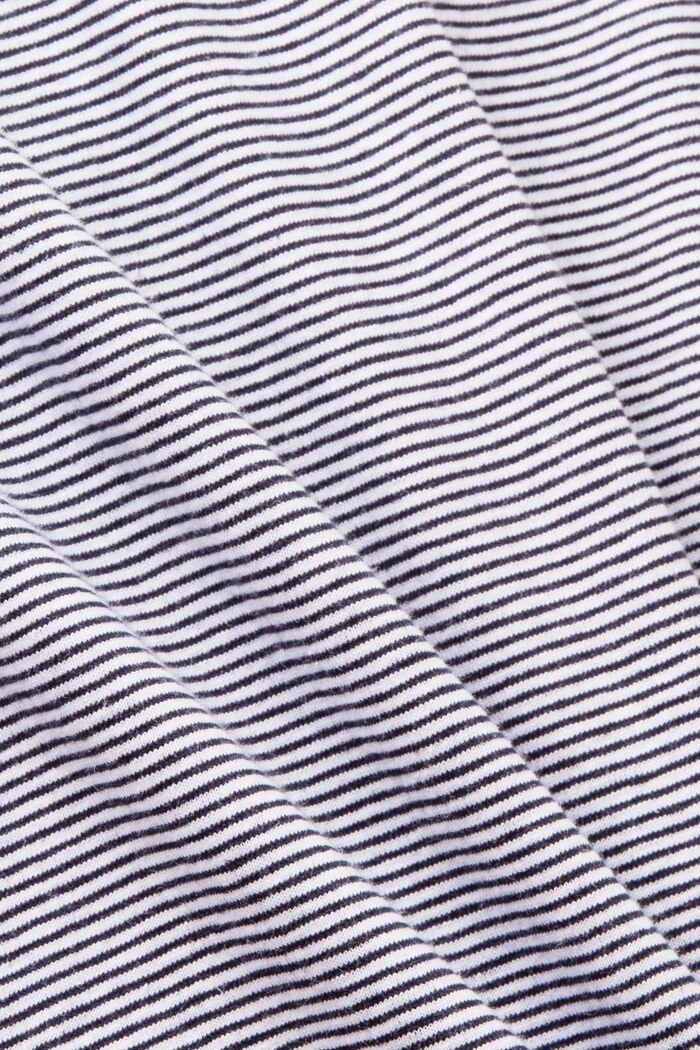 Pruhované žerzejové tričko, směs bavlny a lnu, NAVY, detail image number 5