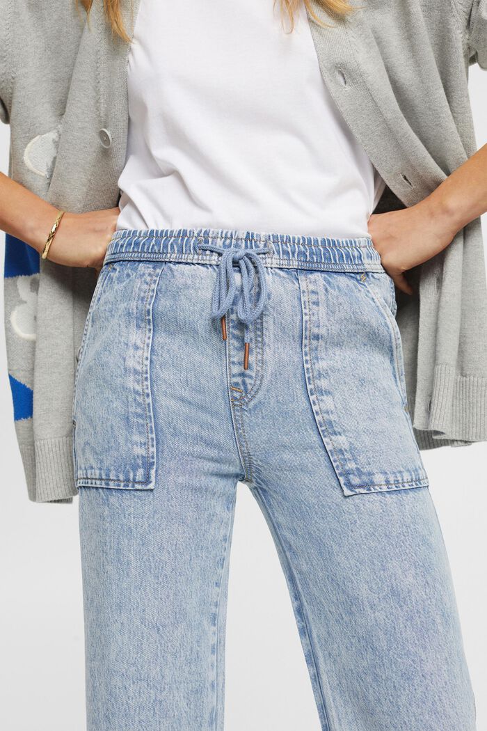 Měkké džínové kalhoty se širokými nohavicemi, BLUE MEDIUM WASHED, detail image number 2