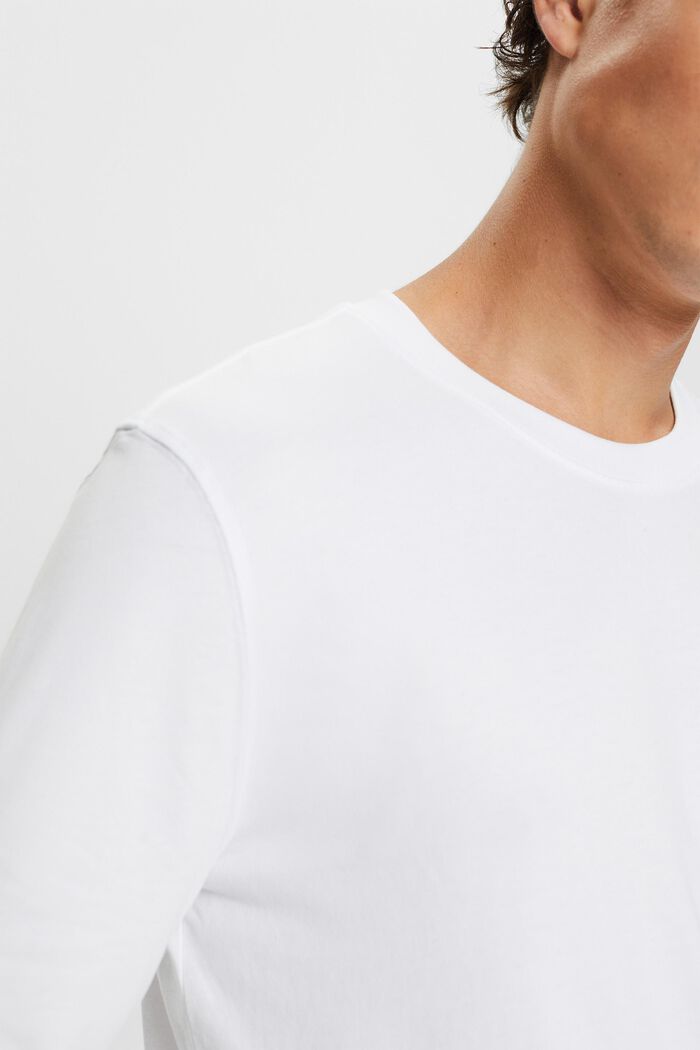 Tričko s dlouhým rukávem a kulatým výstřihem, WHITE, detail image number 1