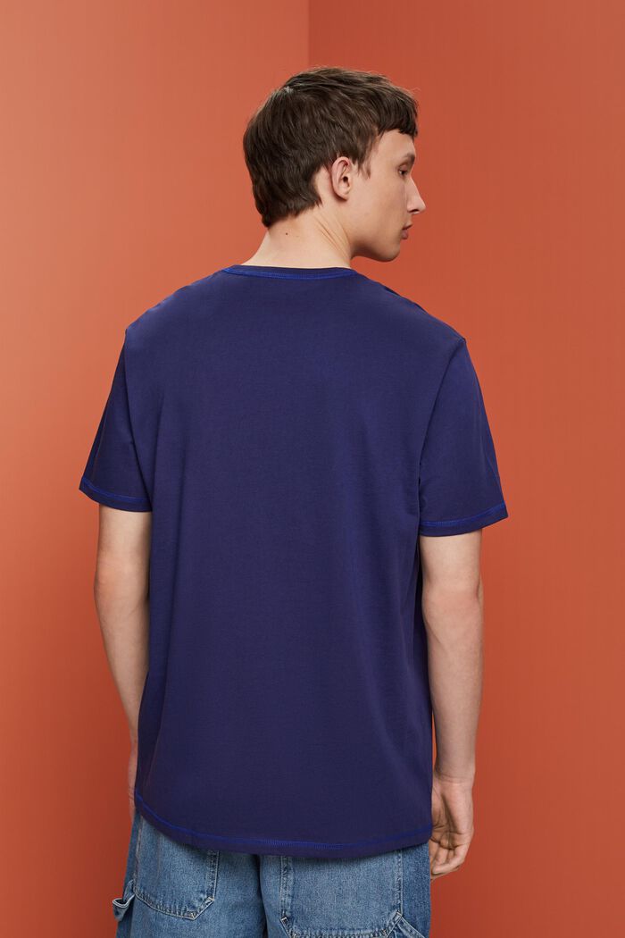 Žerzejové tričko s kontrastními švy, DARK BLUE, detail image number 3