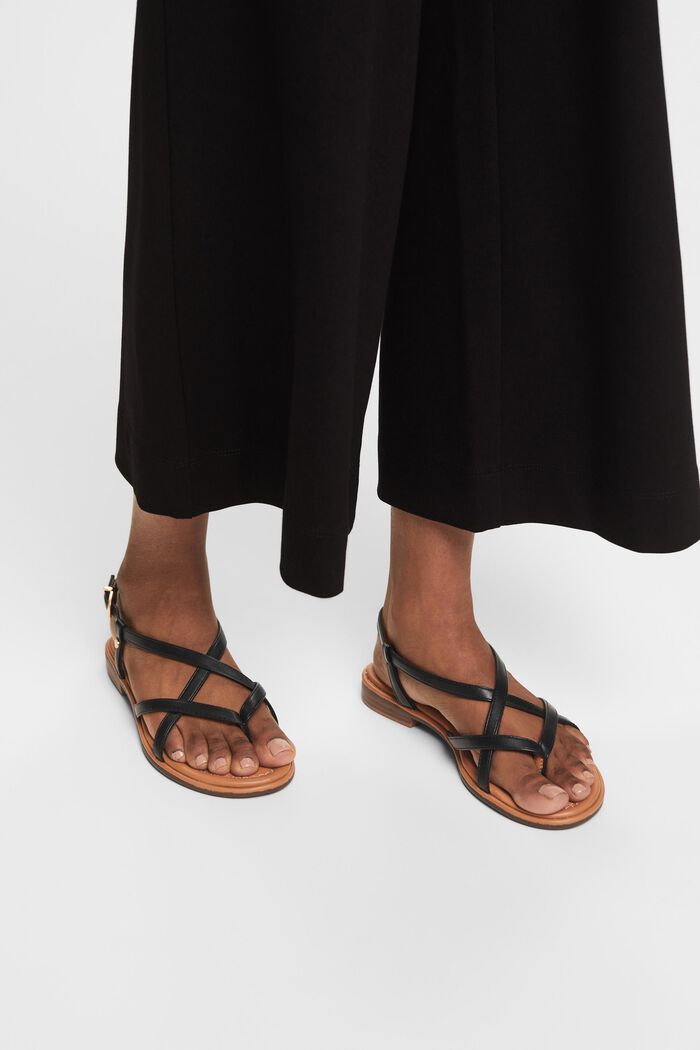 Sandály z imitace kůže, BLACK, detail image number 1