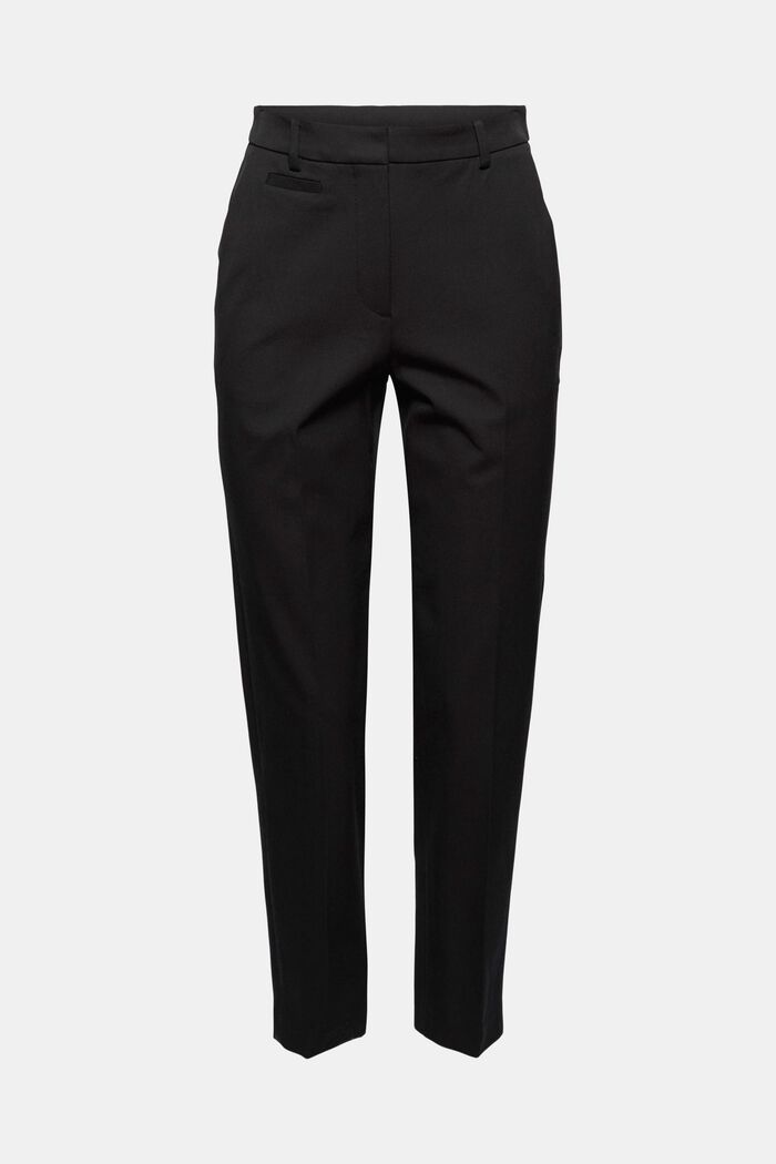 Strečové kalhoty ze směsi s bavlnou, BLACK, detail image number 0