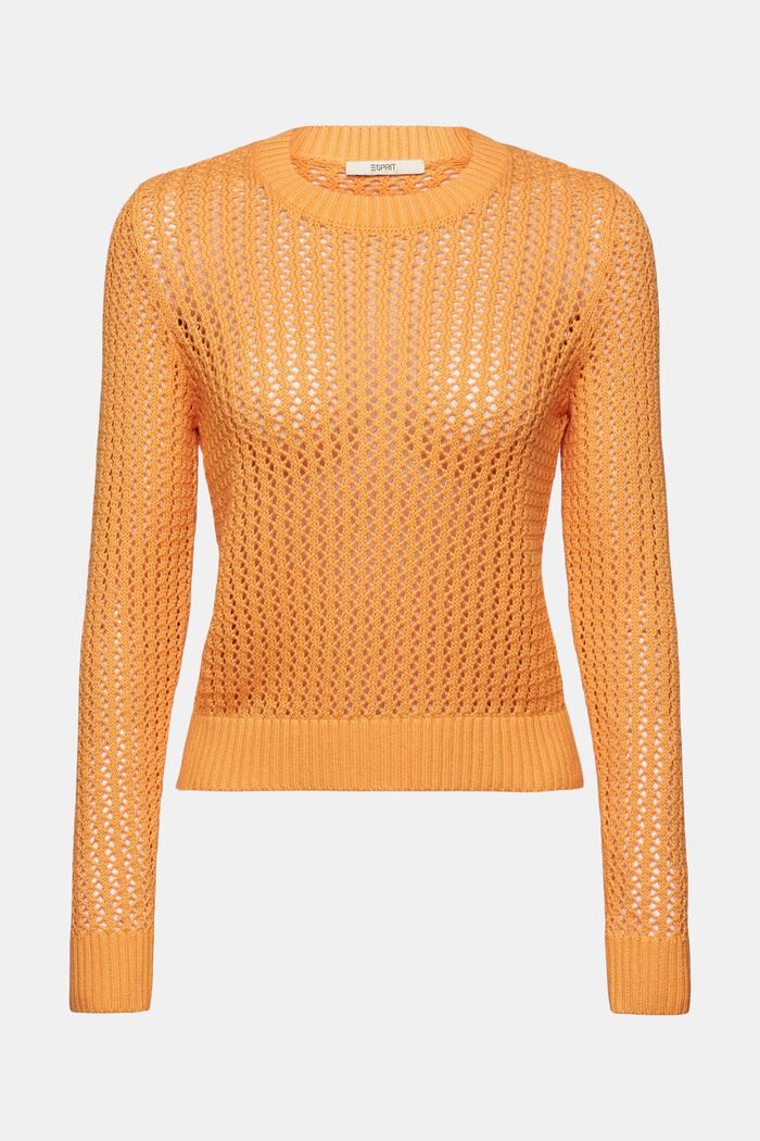 Strukturovaný pulovr z bio bavlny, GOLDEN ORANGE, detail image number 6