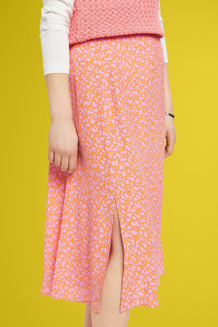 Midi sukně s celoplošným květinovým vzorem, LILAC, detail image number 2