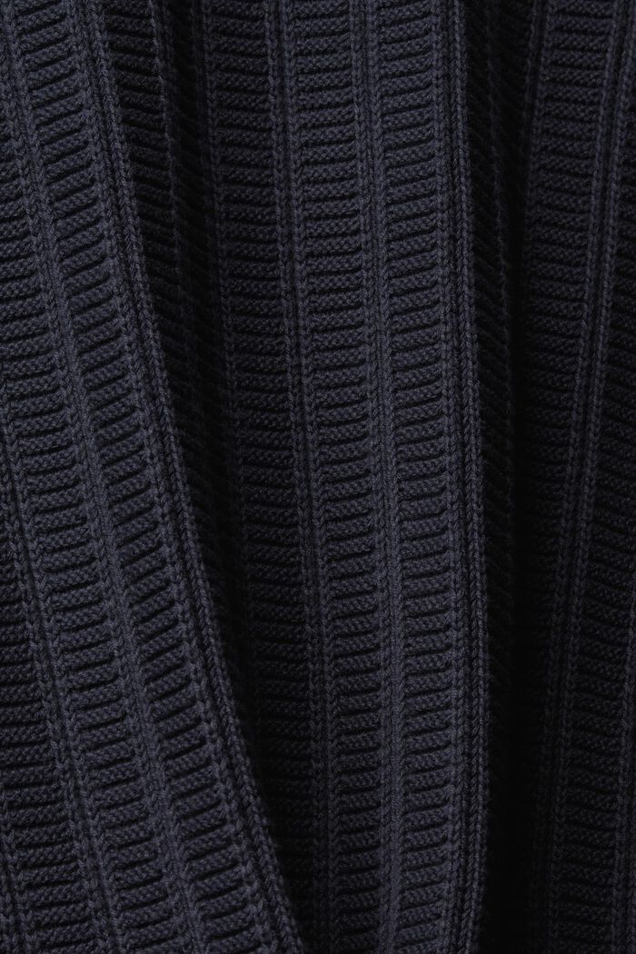 Pulovr z hrubé pleteniny s polovičním zipem, NAVY, detail image number 5