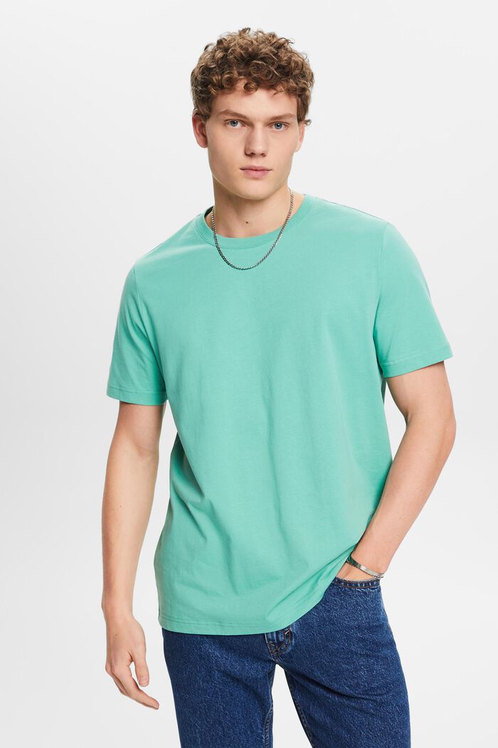 Žerzejové tričko s kulatým výstřihem, DUSTY GREEN, detail image number 0